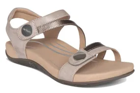 Aetrex Jess Adjustable Quarter Strap Smoke Sandal