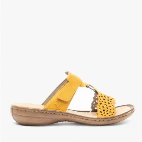 608A7-68 Ladies Mule Sandals Yellow