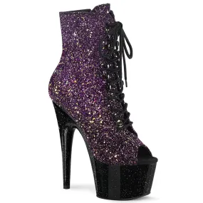 ADORE-1021OMBG Black & Purple Calf High Peep Toe Boots