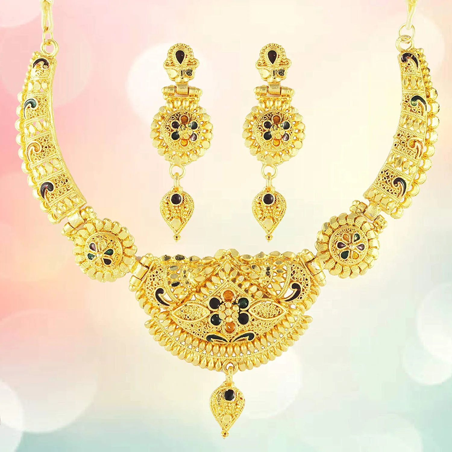 Gold Forming Necklace Set