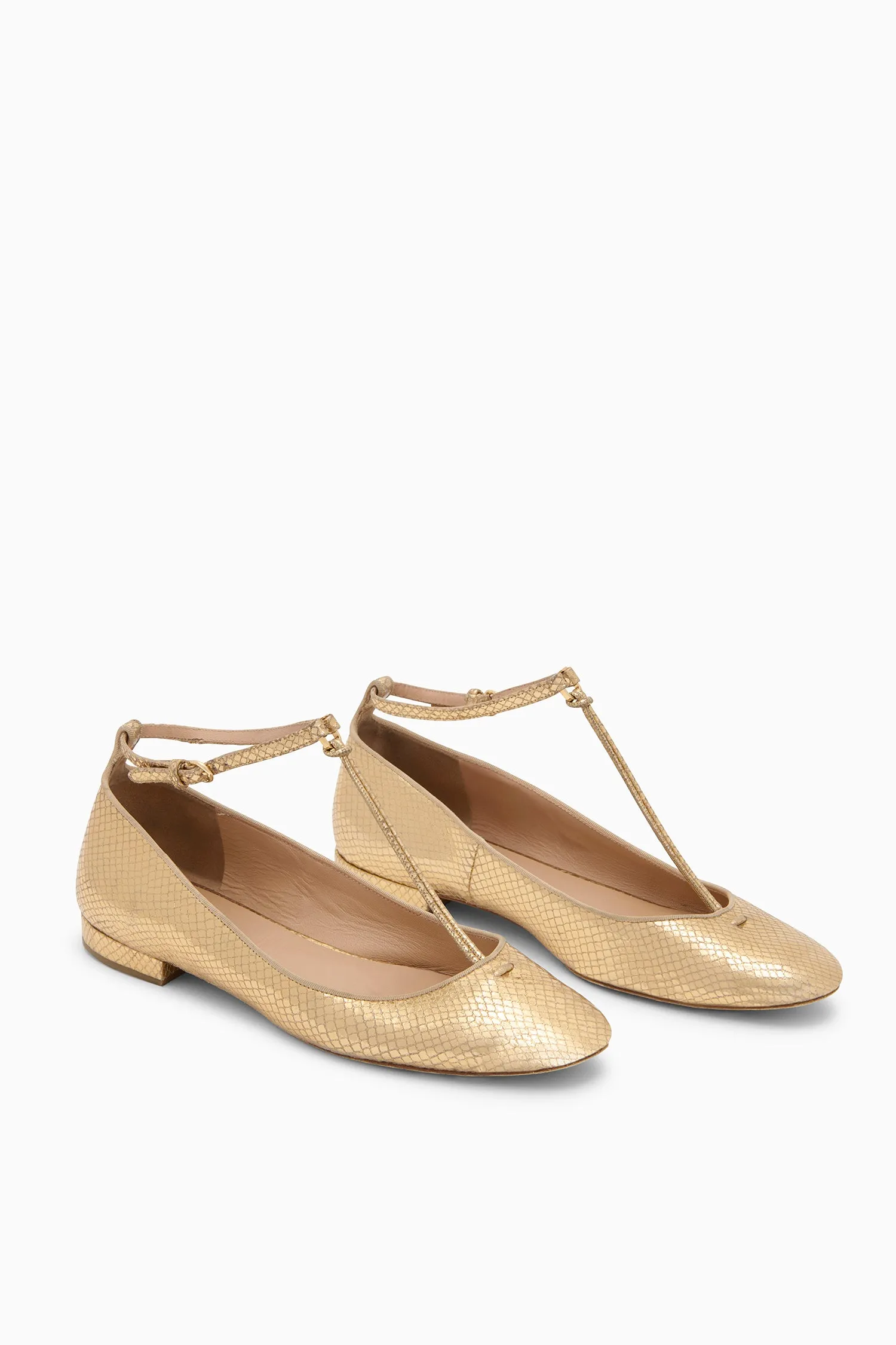 Louise Mary Jane Ballet Flat - Gold Python