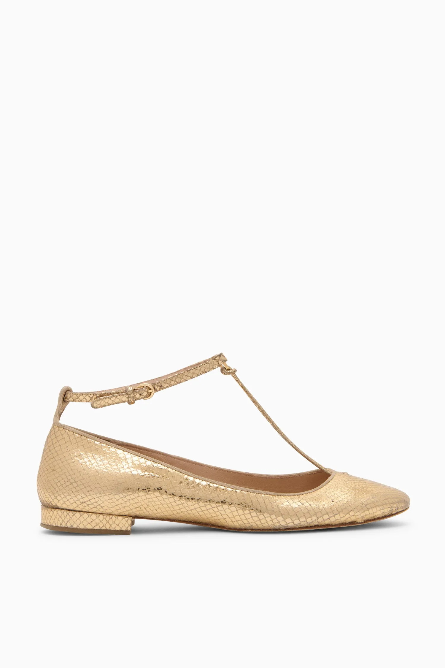 Louise Mary Jane Ballet Flat - Gold Python