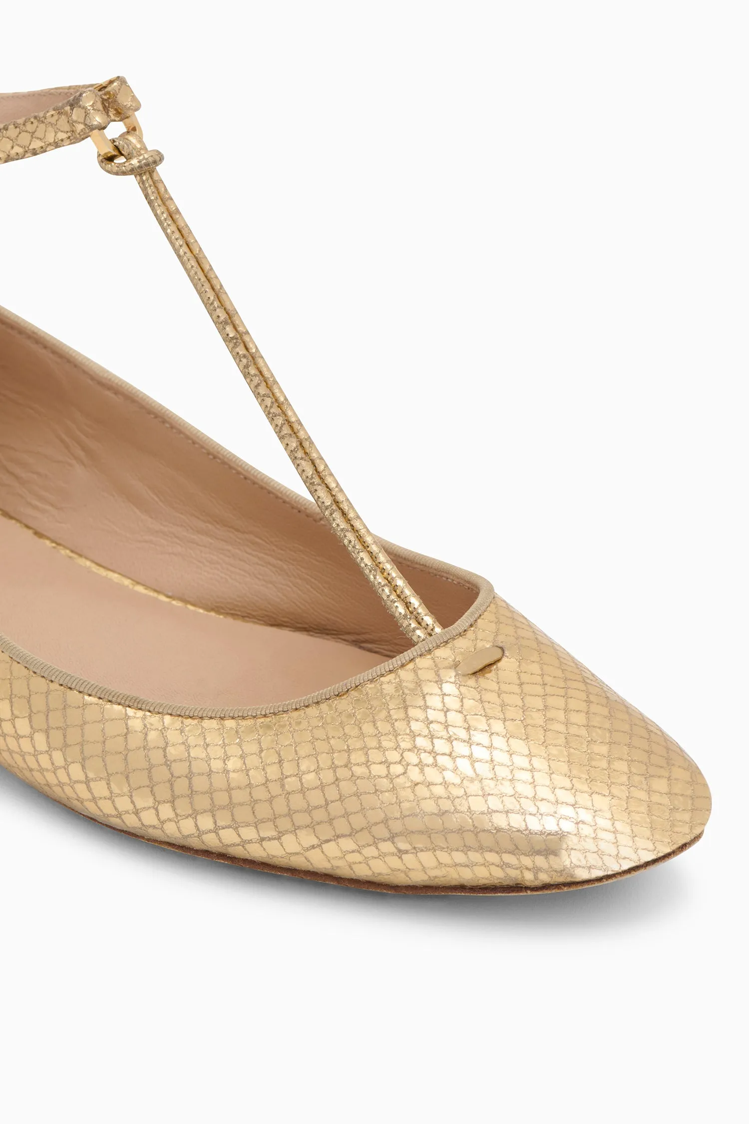 Louise Mary Jane Ballet Flat - Gold Python