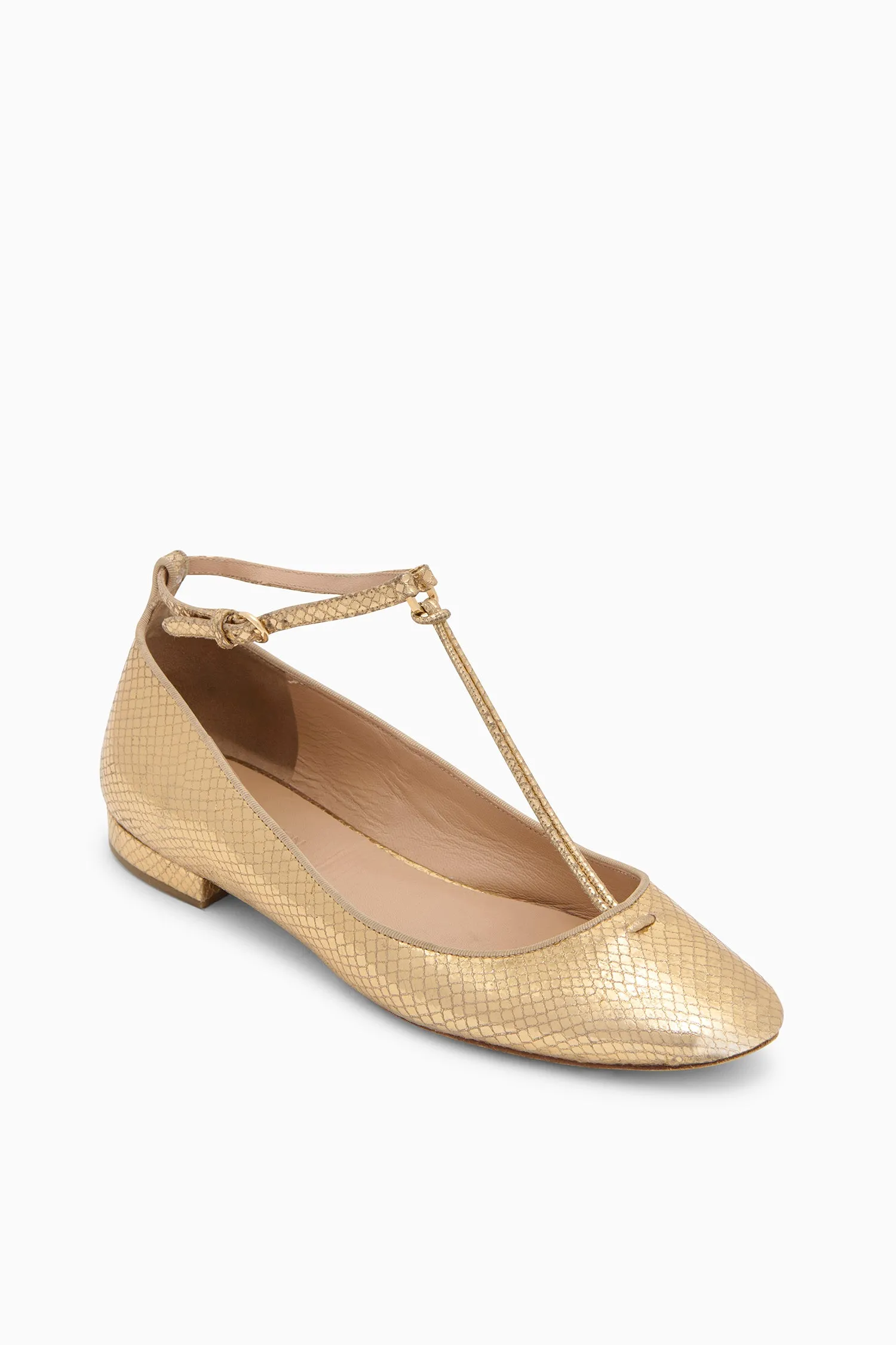 Louise Mary Jane Ballet Flat - Gold Python