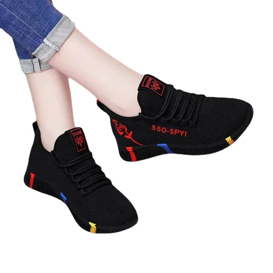 Women's Breathable Non-slip Platform Fashion New Casual Shoes Korean Running Shoes Black Sneakers shoes for women 2024