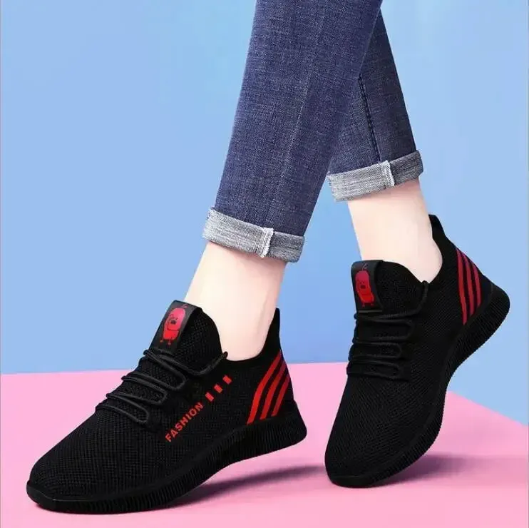 Women's Breathable Non-slip Platform Fashion New Casual Shoes Korean Running Shoes Black Sneakers shoes for women 2024