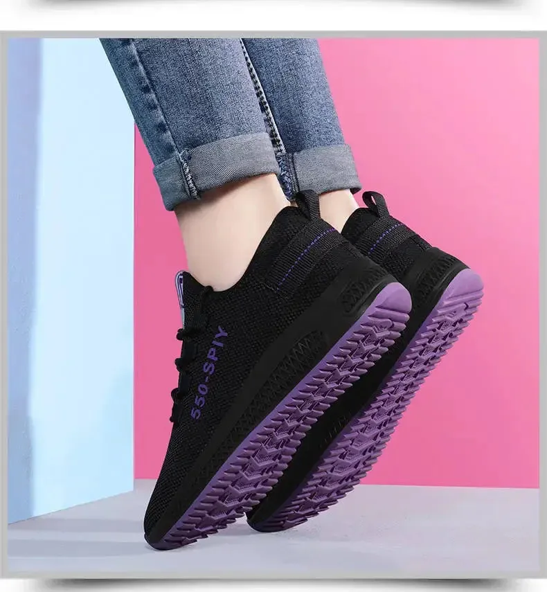 Women's Breathable Non-slip Platform Fashion New Casual Shoes Korean Running Shoes Black Sneakers shoes for women 2024