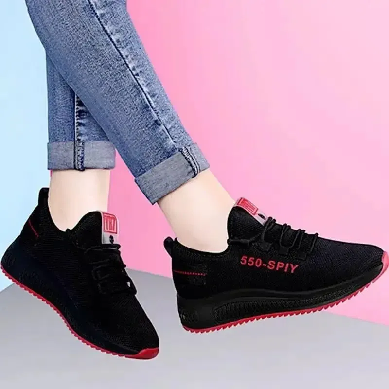 Women's Breathable Non-slip Platform Fashion New Casual Shoes Korean Running Shoes Black Sneakers shoes for women 2024