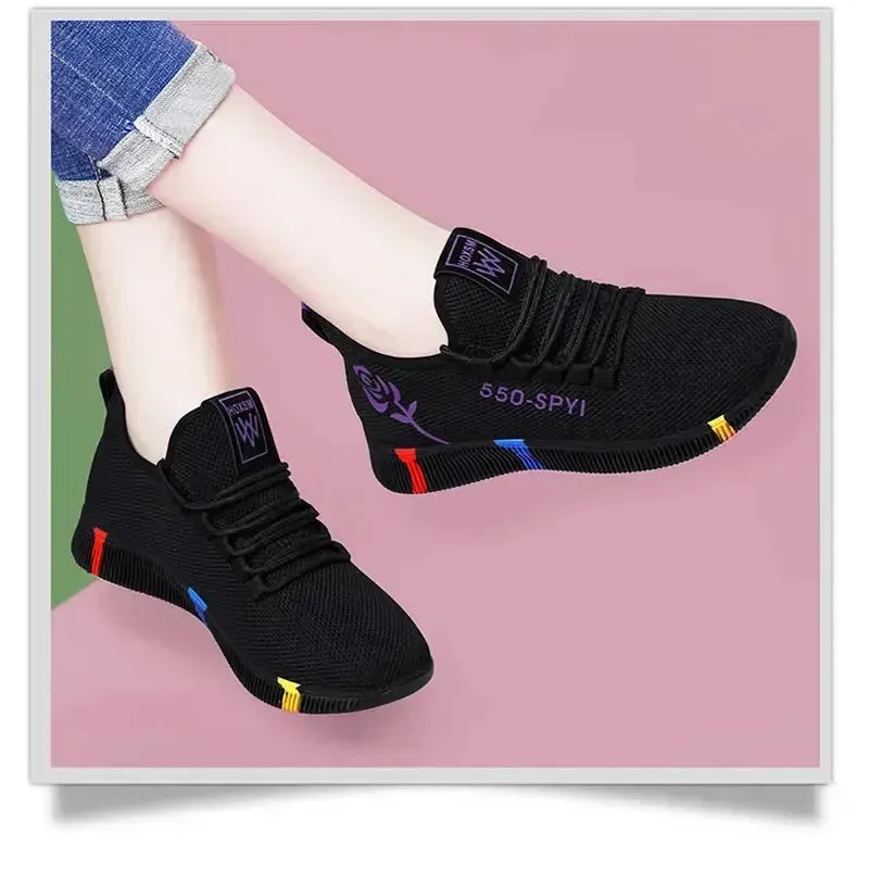 Women's Breathable Non-slip Platform Fashion New Casual Shoes Korean Running Shoes Black Sneakers shoes for women 2024