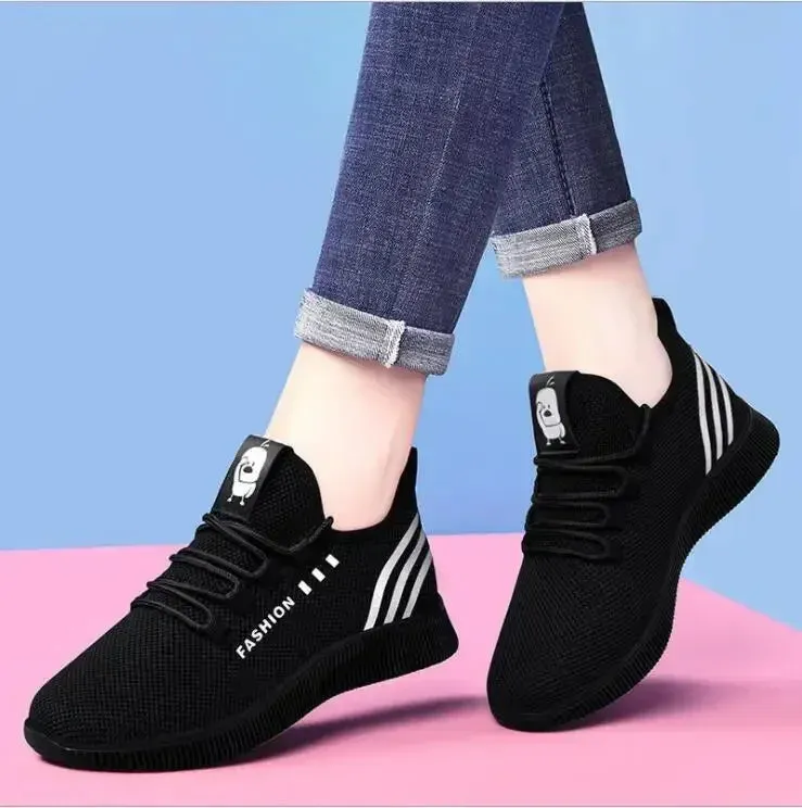 Women's Breathable Non-slip Platform Fashion New Casual Shoes Korean Running Shoes Black Sneakers shoes for women 2024