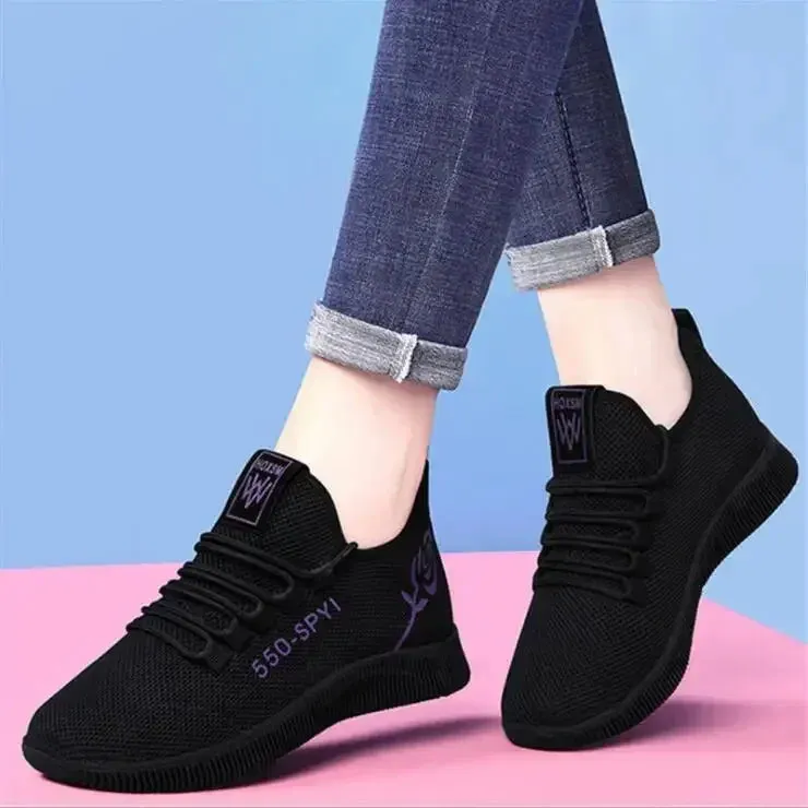 Women's Breathable Non-slip Platform Fashion New Casual Shoes Korean Running Shoes Black Sneakers shoes for women 2024