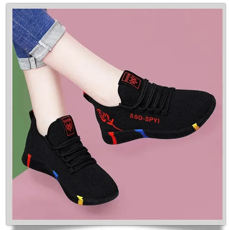 Women's Breathable Non-slip Platform Fashion New Casual Shoes Korean Running Shoes Black Sneakers shoes for women 2024