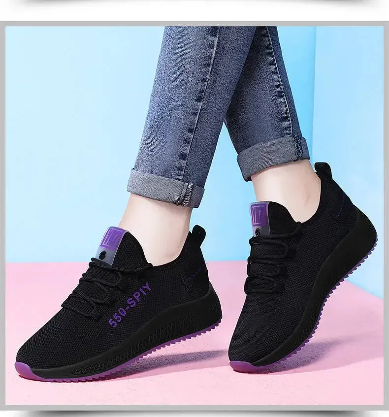 Women's Breathable Non-slip Platform Fashion New Casual Shoes Korean Running Shoes Black Sneakers shoes for women 2024