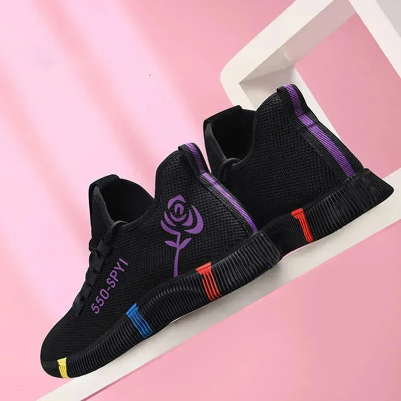 Women's Breathable Non-slip Platform Fashion New Casual Shoes Korean Running Shoes Black Sneakers shoes for women 2024