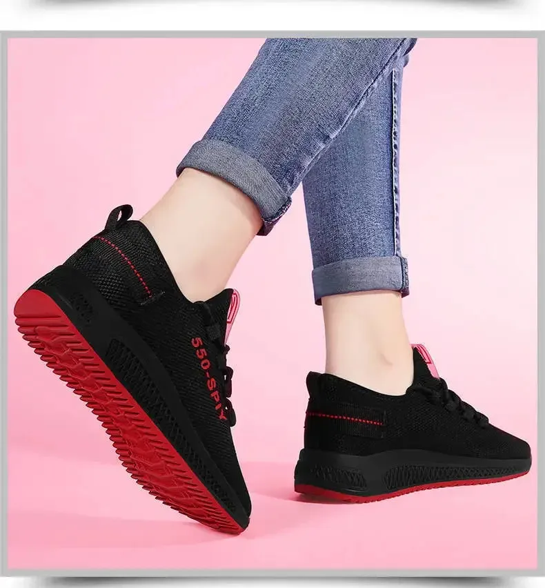 Women's Breathable Non-slip Platform Fashion New Casual Shoes Korean Running Shoes Black Sneakers shoes for women 2024