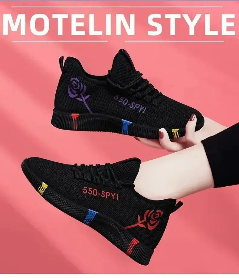 Women's Breathable Non-slip Platform Fashion New Casual Shoes Korean Running Shoes Black Sneakers shoes for women 2024